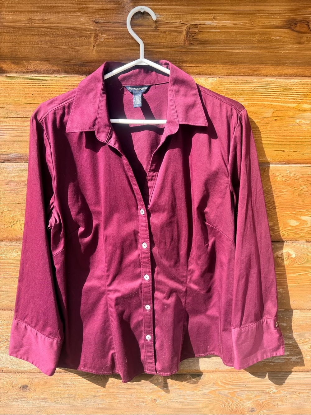 Banana Republic Deep Plum Button-Down Shirt